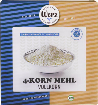 Werz 4-Korn Mehl Vollkorn, glutenfrei Bio