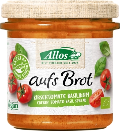 Allos Bio aufs Brot Kirschtomate Basilikum